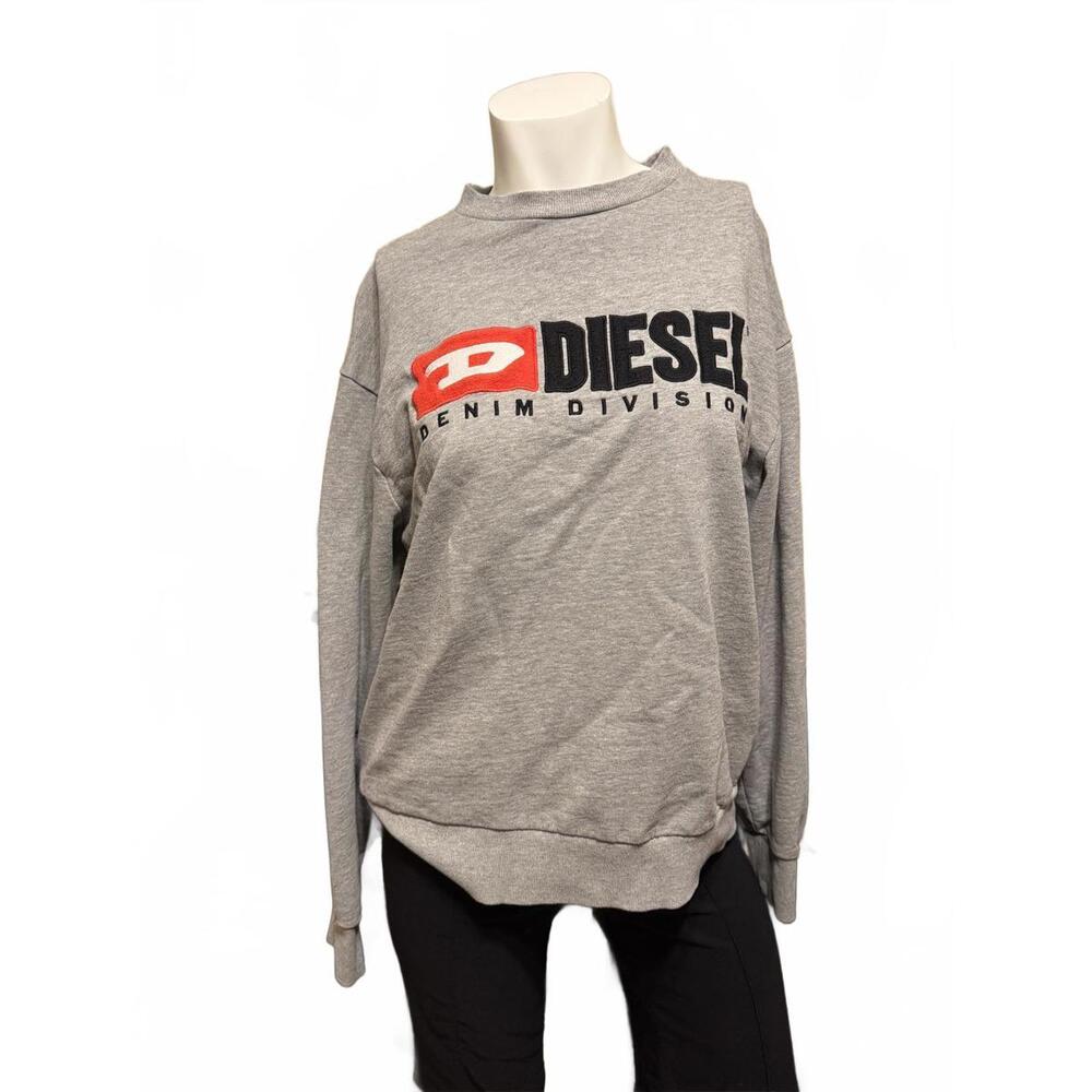 Diesel Denim Division Gray Logo Crewneck Sweatshirt Men’s M 100% Cotton